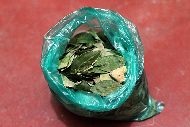 Bag with Bolivian Coca Leaves for chewing