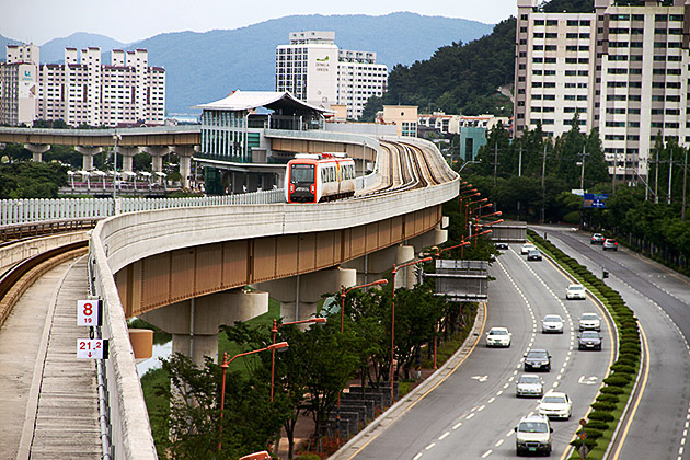 Light Rail Transit the purple line in Busan