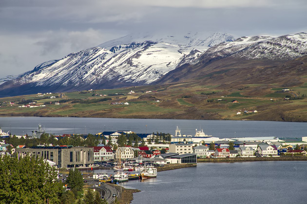 Akureyri Harbor in Iceland