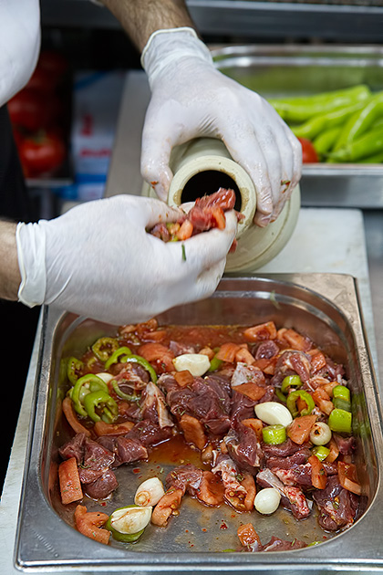 Lamb in ceramic dish