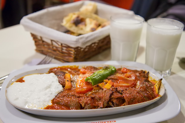 Iskender Döner Kebap Istanbul with ayran