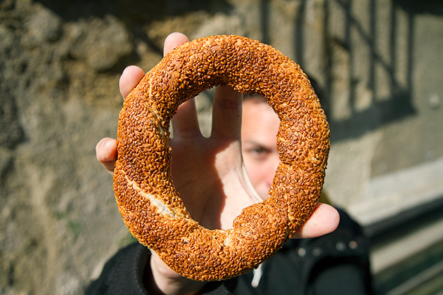 Perfect simit with sesame