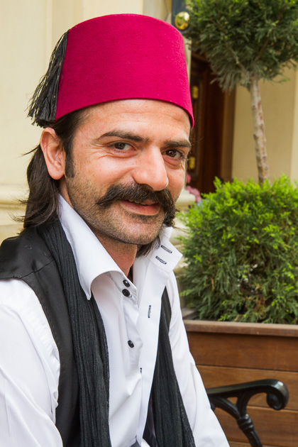 Hot Turkish Man with mustache and fez hat 