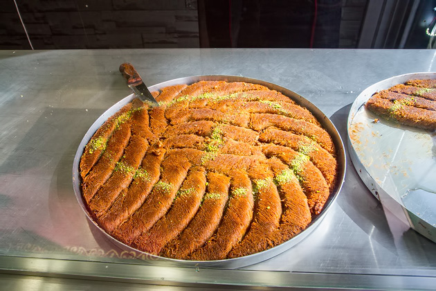 A pan full of Baklava