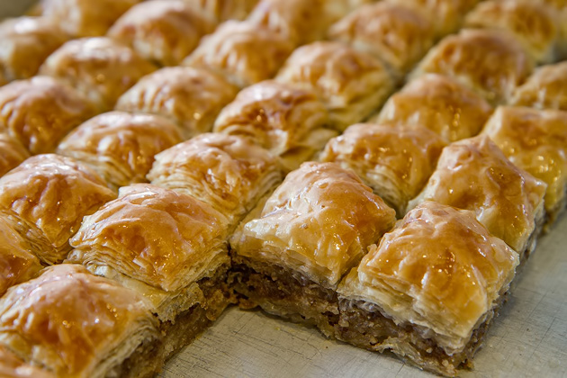 Baklava filled with nuts