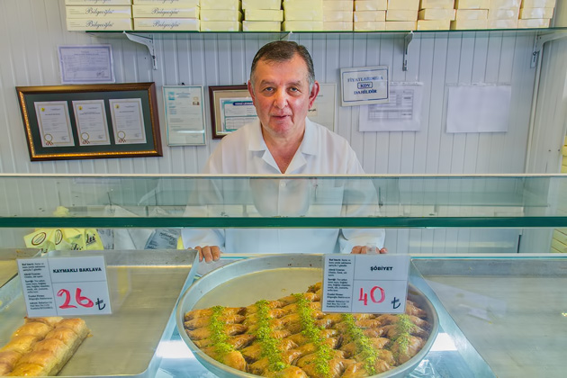 Selling Baklava in Turkey