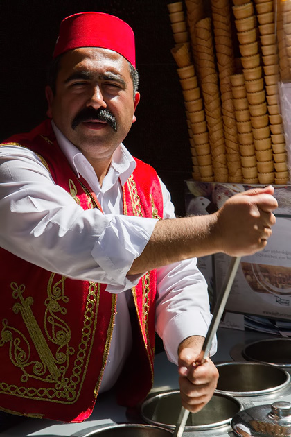 Famous Turkish Ice Cream Seller in Istanbul