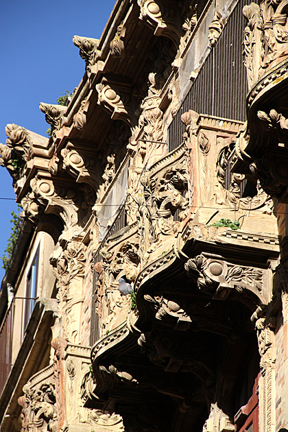 Caltagirone stone balcony