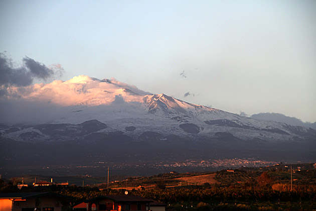 Nearby towns Mt. Etna in danger during eruption.