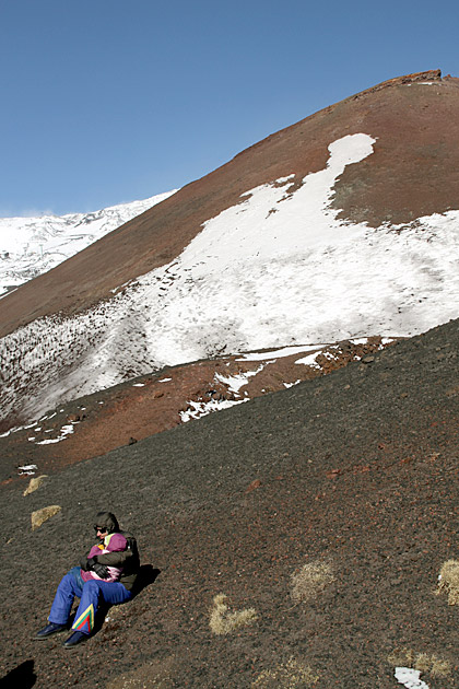 Mount Etna and snow