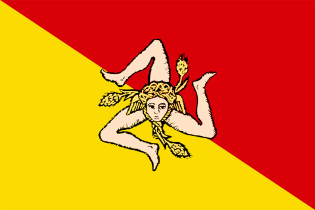 The Flag of Sicily with three legs