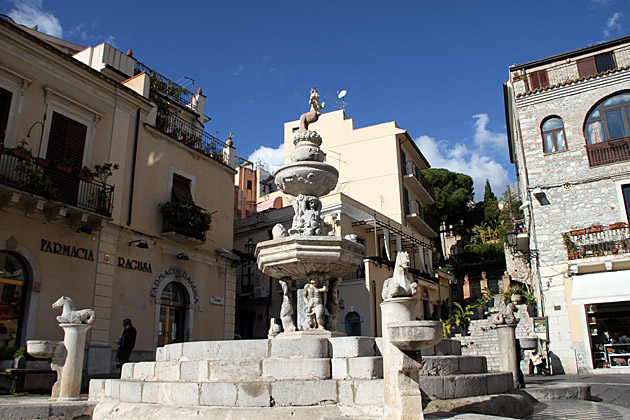 Taormina city fountain