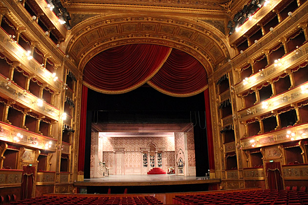 The stage of the Teatro Massimo in Palermo, Italy