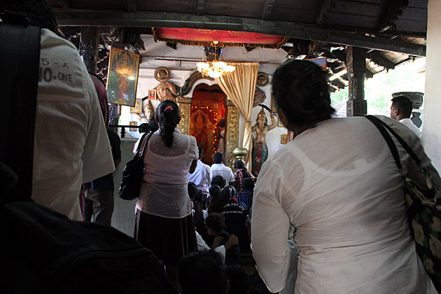 Inside the Pattini Devale near Kandy