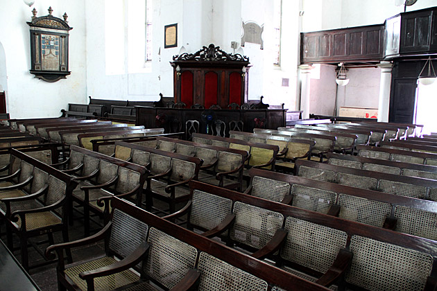 Chairs inside church Colombo, Sri Lanka