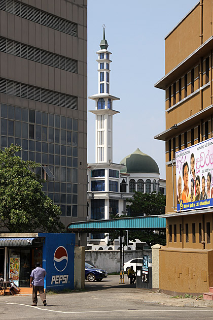 Mosque in Colombo, Sri Lanka with pepsi sign