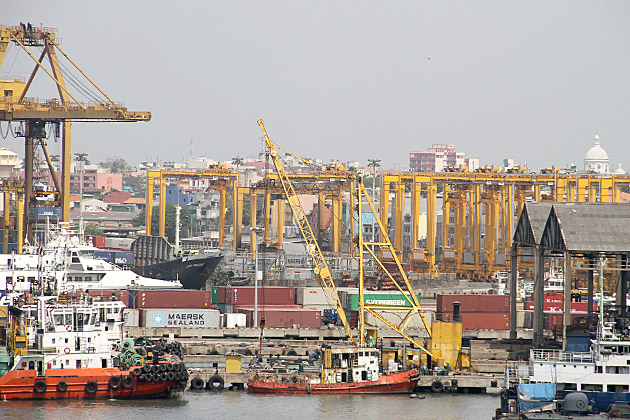 Colombo harbor in Sri Lanka