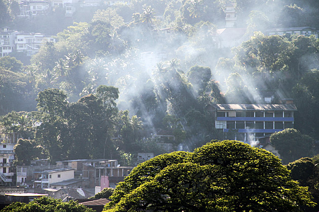 Smoky day in Kandy Sri Lanka