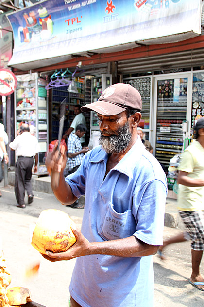 Coconut seller in Colombo Sri Lanka