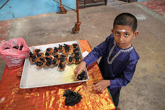 Little boy at hindu temple