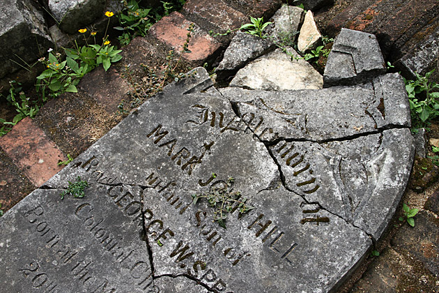 Broken Cemetery stone Sri Lanka