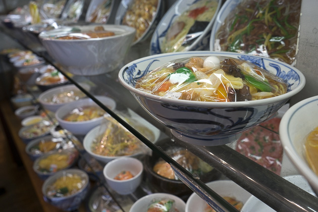 Bowl of soup fake plastic food Tokyo