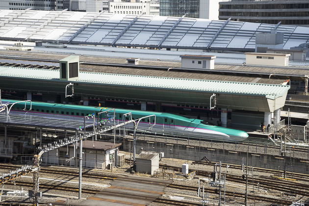  Shinkansen bullet trains at the Tokyo Train Station