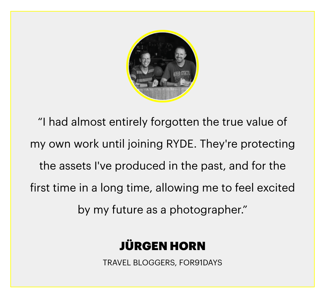 Ryde Post License. Travel Bloggers