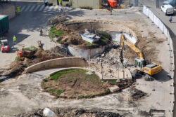 Digging into underground garage