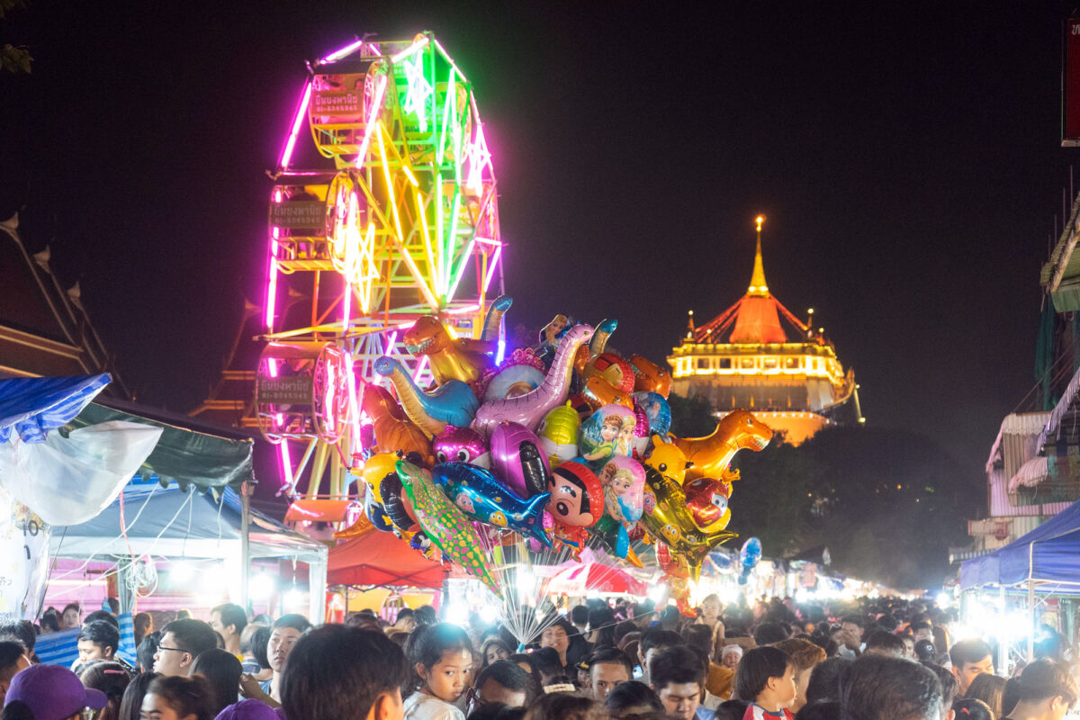 Bangkok Wat Sake during Loy Krathong festival photos