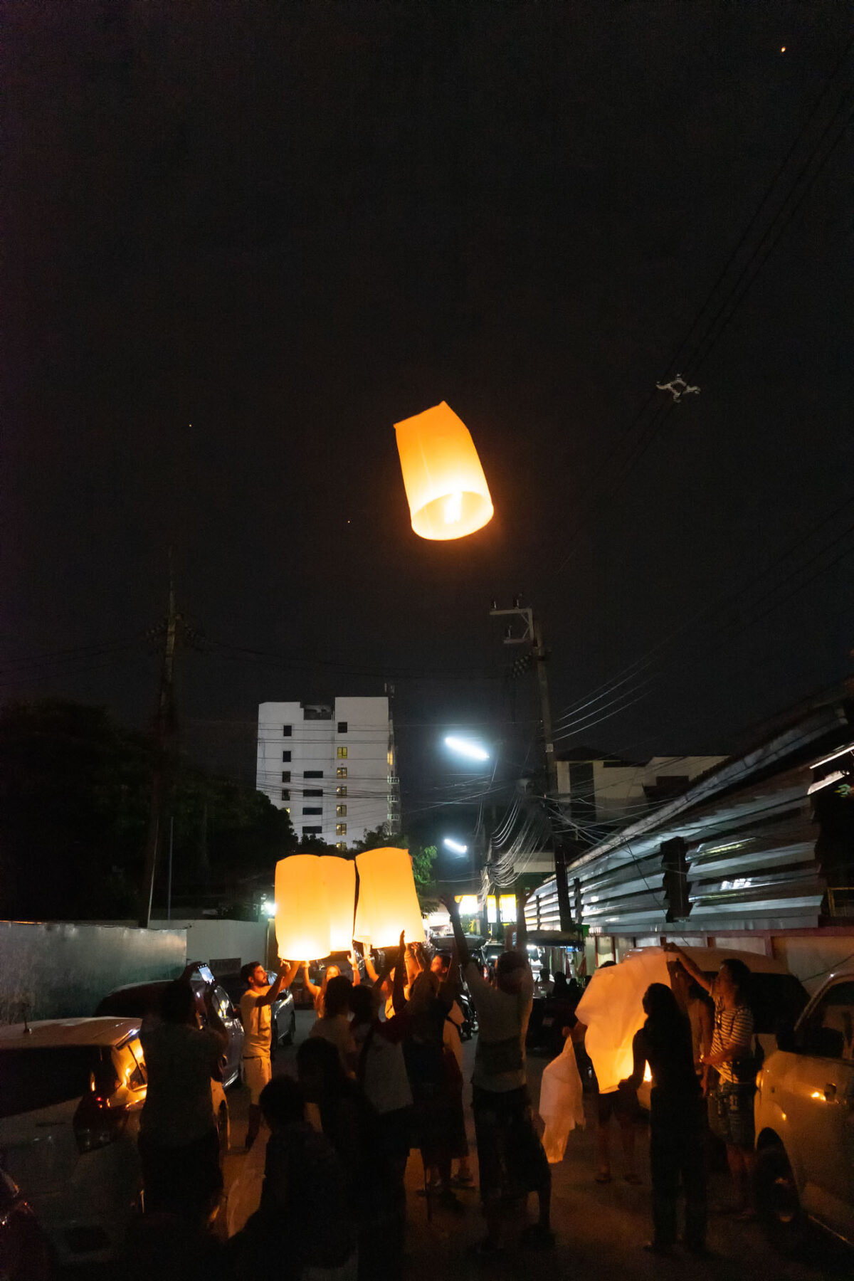 Night Sky Lantern Chiang Mai Loy Krathong Thailand