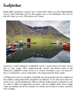 Iceland Travel Book Sample Page