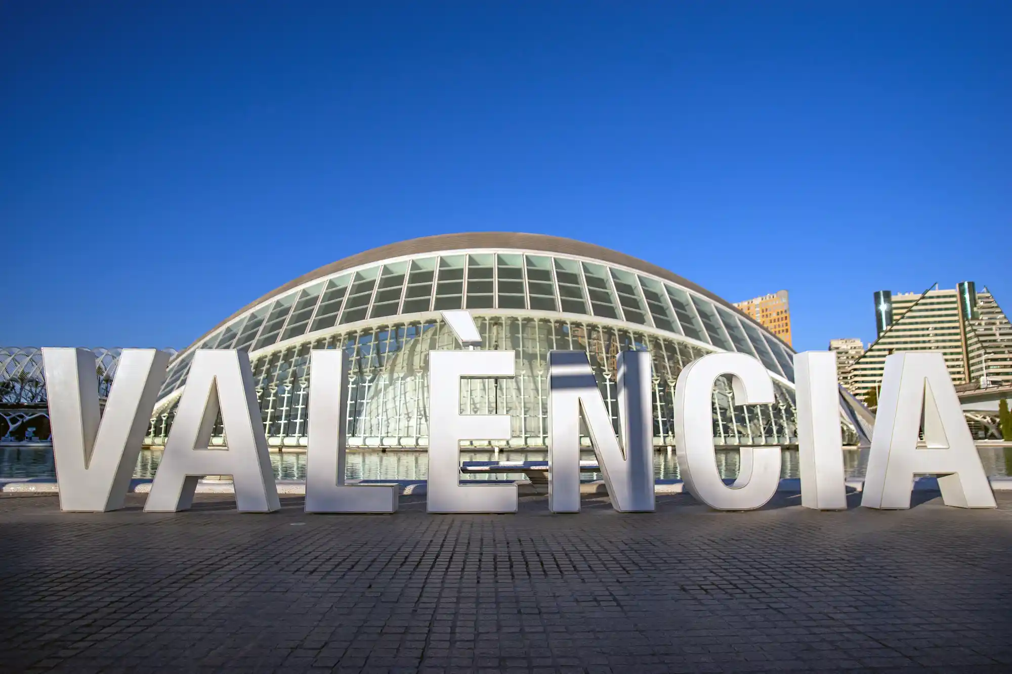 Selfie Spot Valencia sign at the City of Arts and Sciences