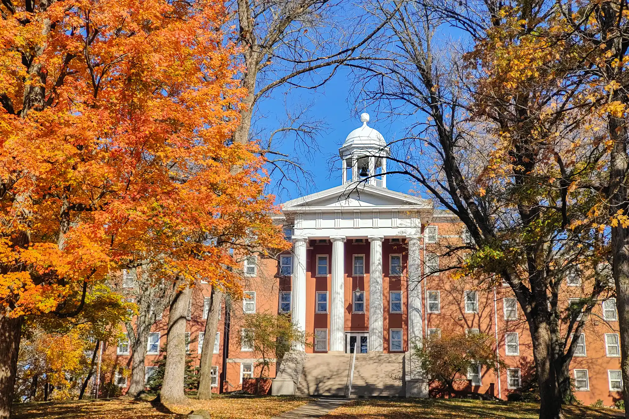 Myers Hall at the Wittenberg University Campus during the fall.