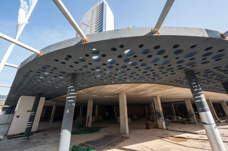Brutalist lobby