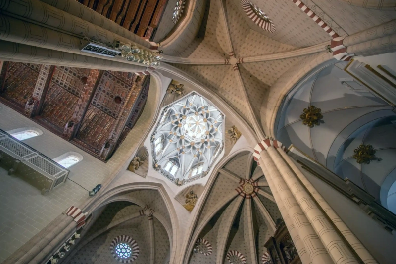 Dense Architecture of the ceiling of the cathedral in Teruel