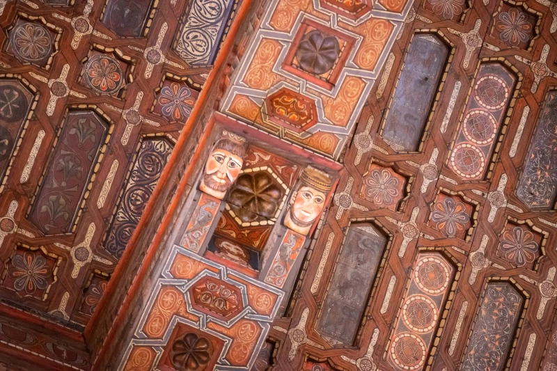 Wood ceiling carvings