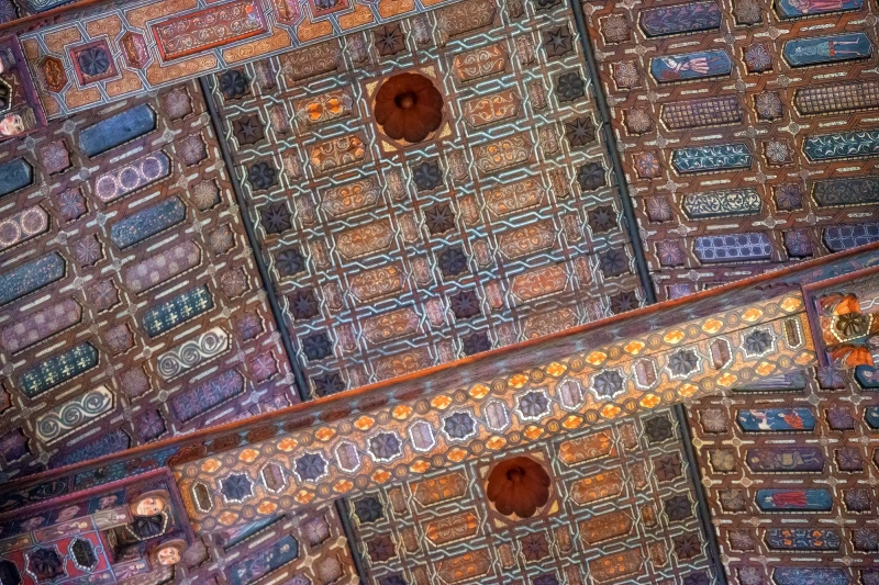 Wood ceiling carvings in Aragon, teruel