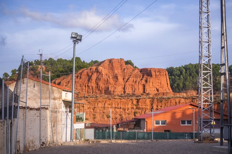 Red sand stone formation in Teruel