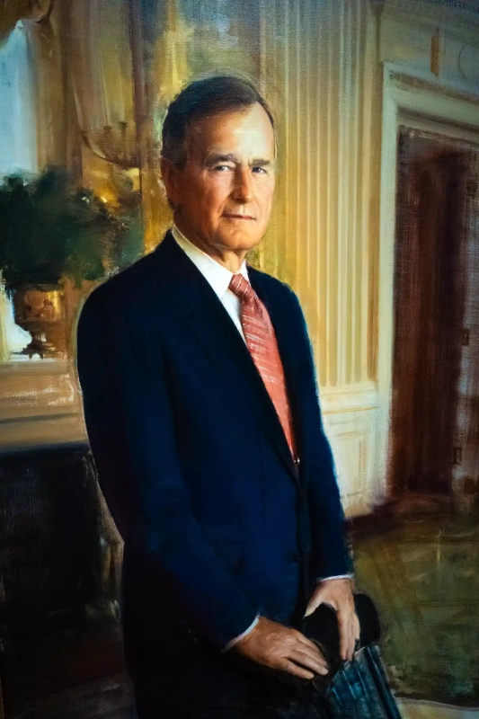 George H.W. Bush old painting