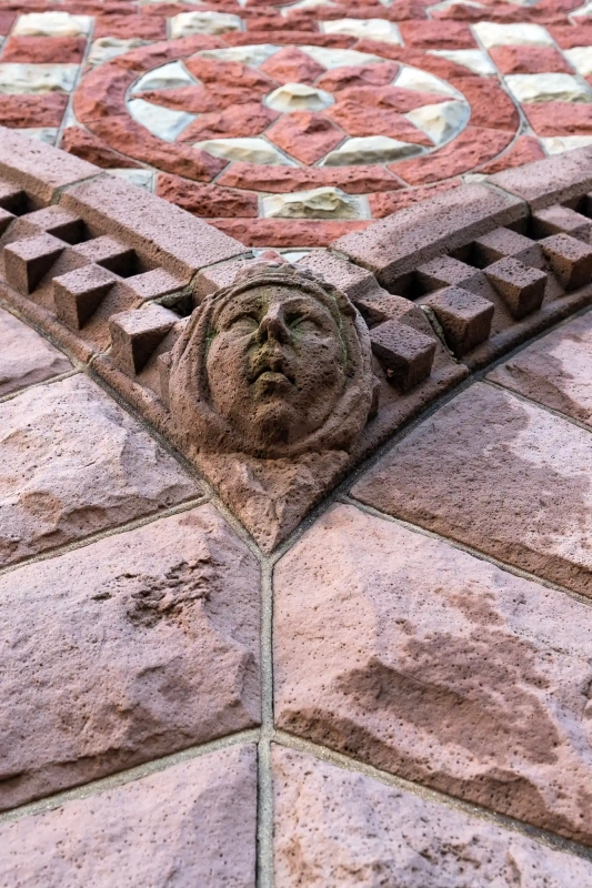 Warder Library stone face