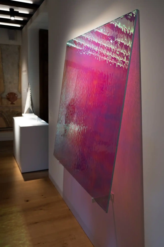 Pink glass art