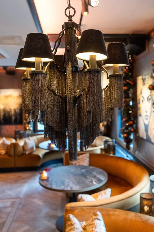 Black mini chain chandelier